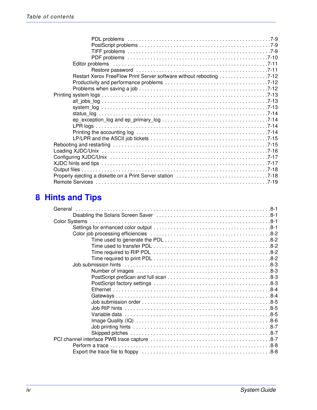 Xerox 701P25032 manual Hints and Tips 