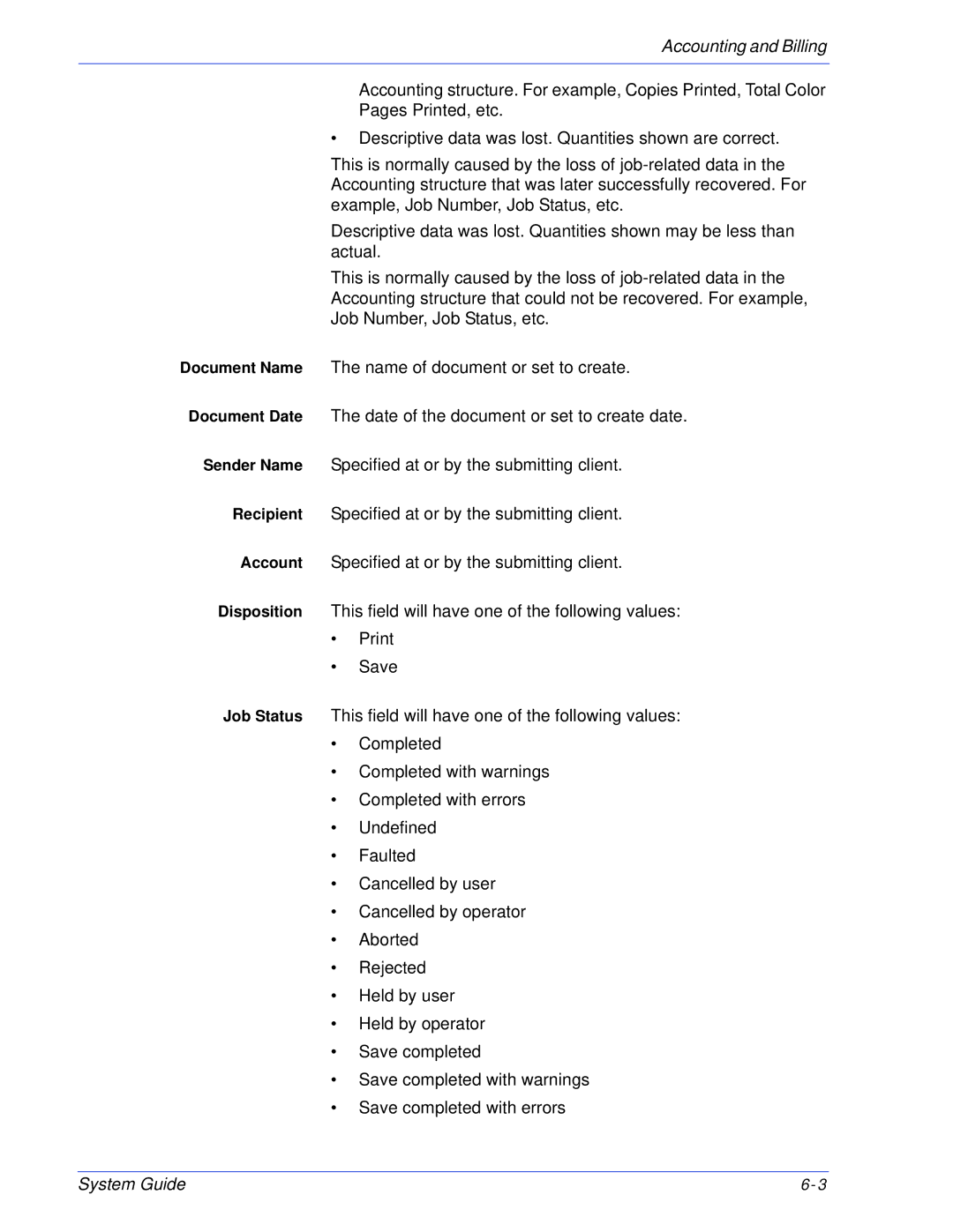 Xerox 701P25032 manual Accounting and Billing 