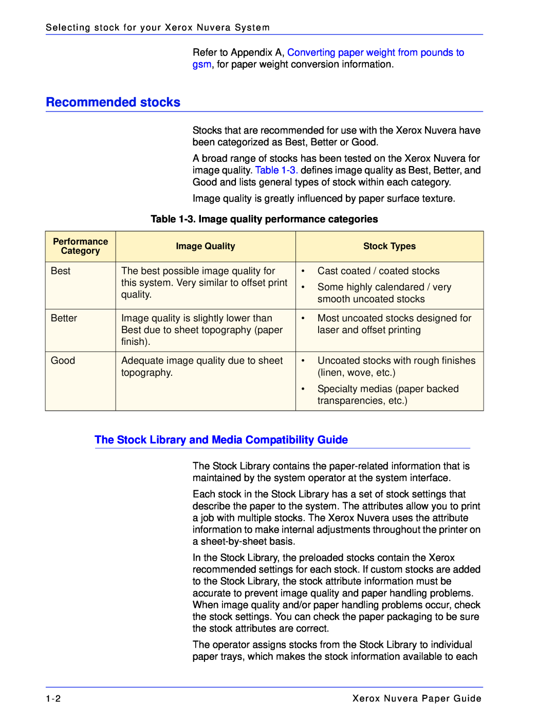 Xerox 701P28020 manual Recommended stocks, The Stock Library and Media Compatibility Guide 