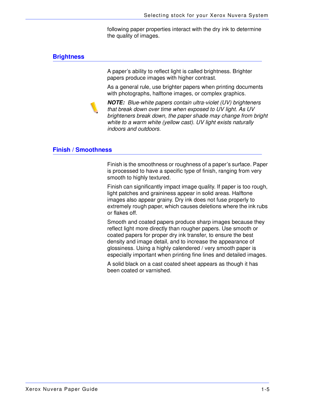 Xerox 701P28020 manual Brightness, Finish / Smoothness 