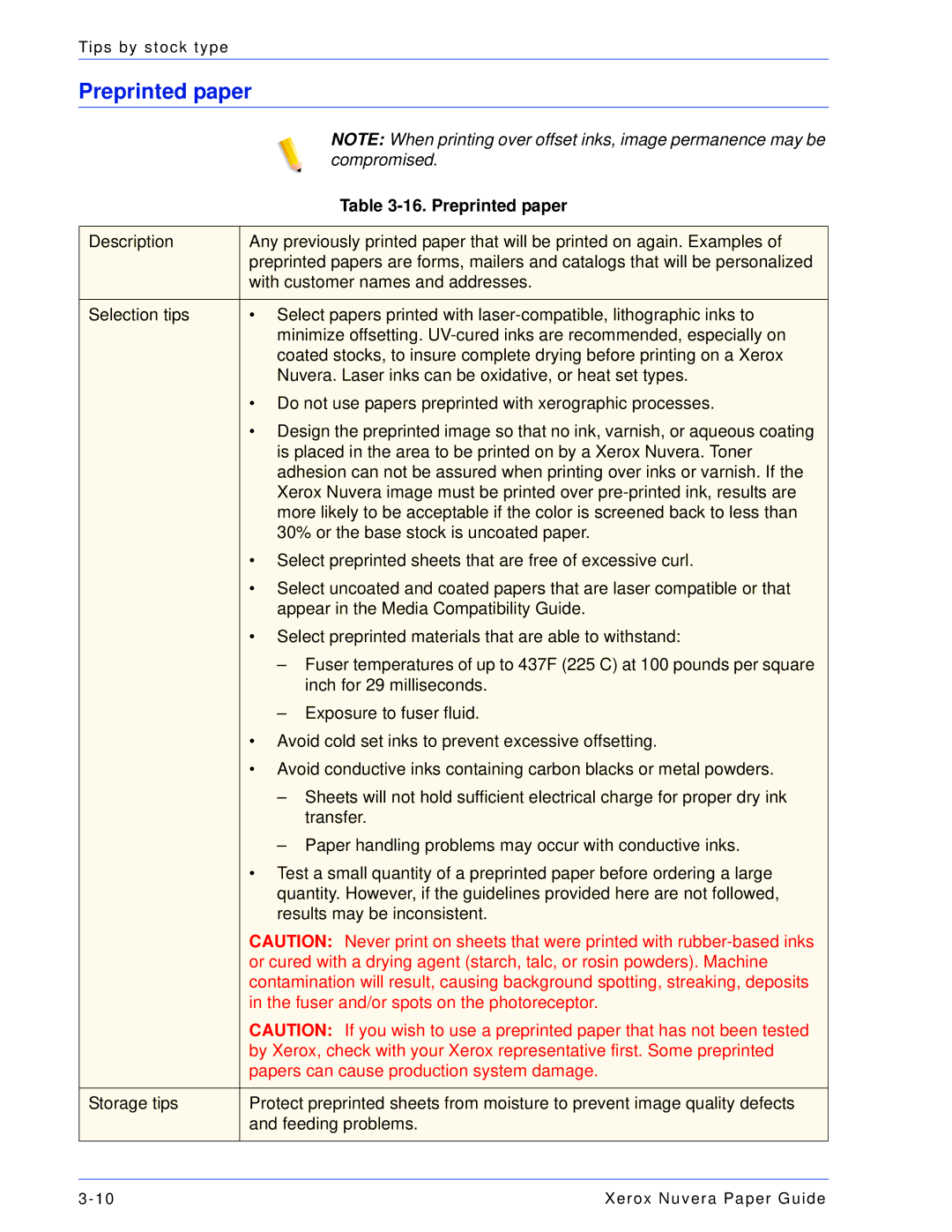 Xerox 701P28020 manual Preprinted paper 