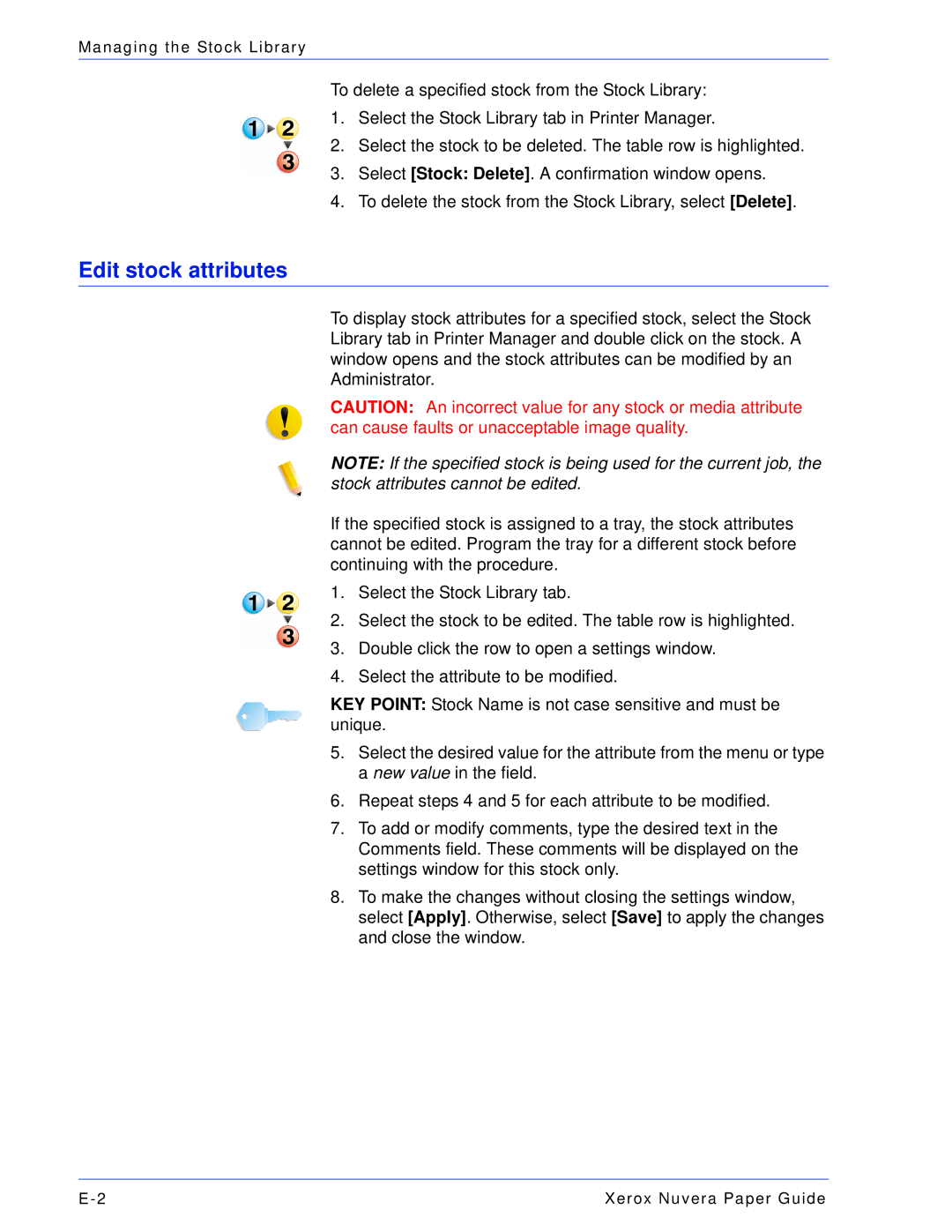 Xerox 701P28020 manual Edit stock attributes 