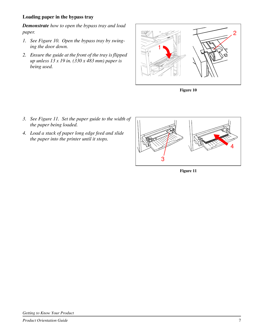 Xerox 701P31130 manual Loading paper in the bypass tray 