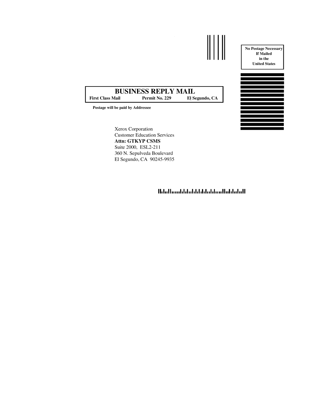 Xerox 701P31130 manual Business Reply Mail 