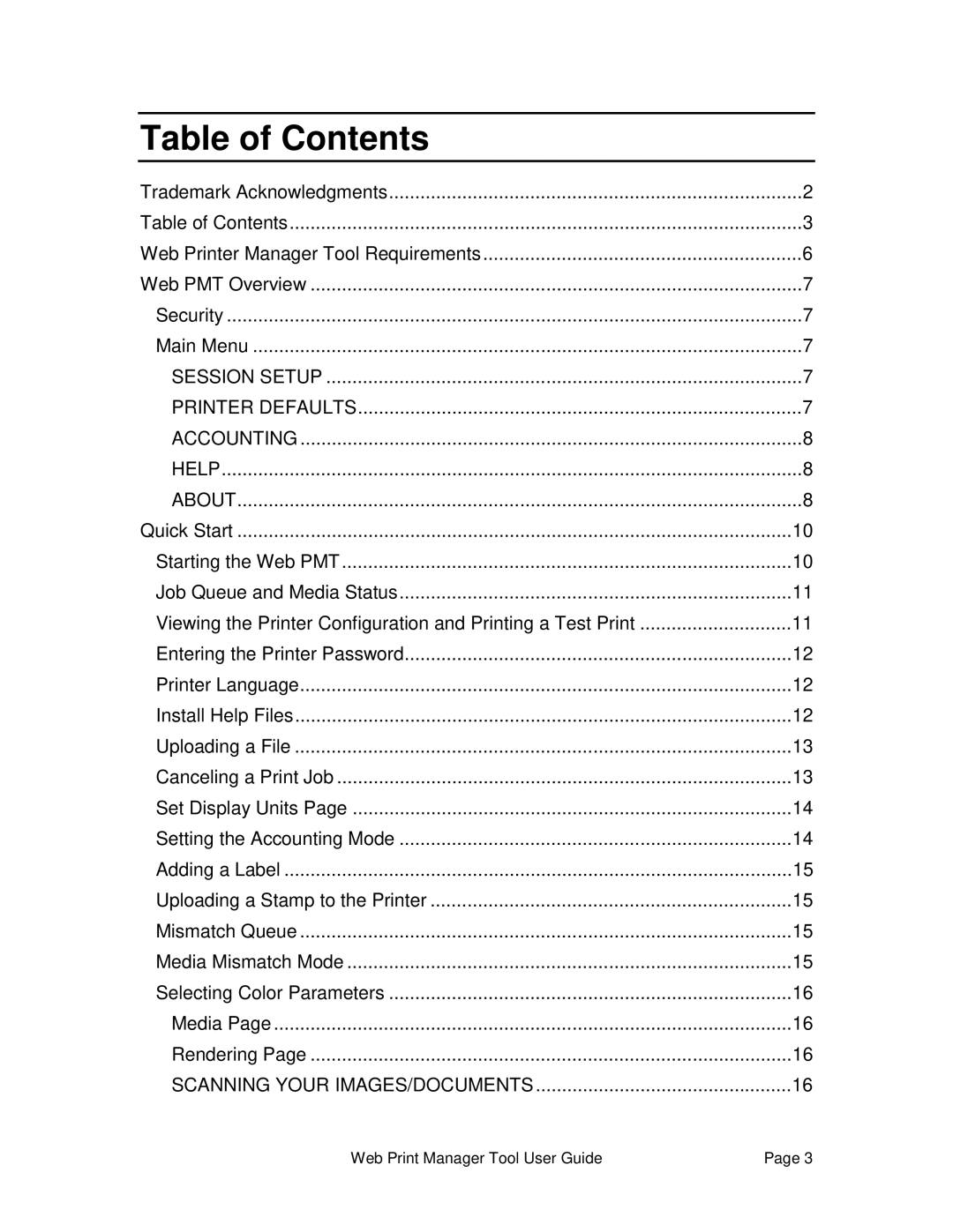 Xerox 701P39116 manual Table of Contents 