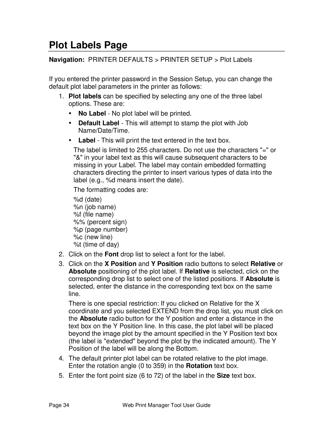 Xerox 701P39116 manual Plot Labels 