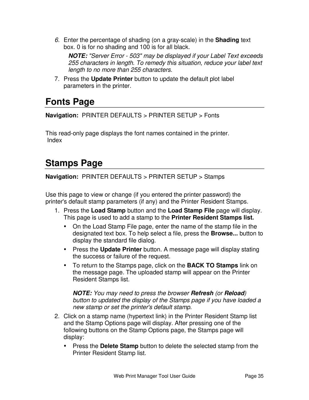 Xerox 701P39116 manual Fonts, Stamps 