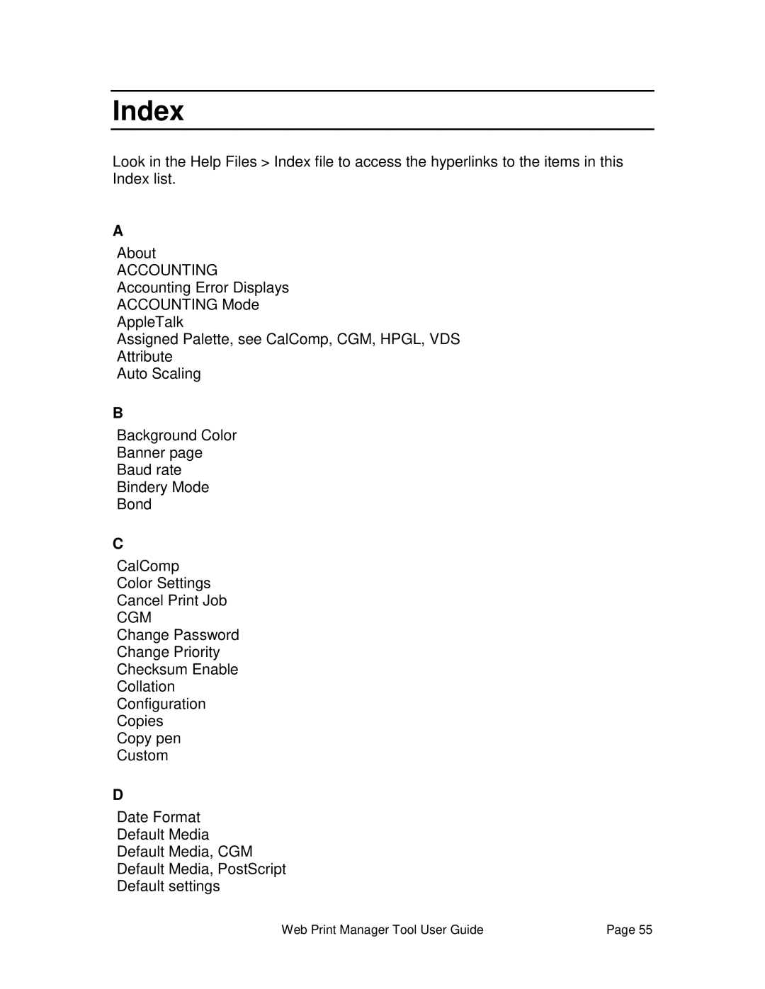 Xerox 701P39116 manual Index, Cgm 