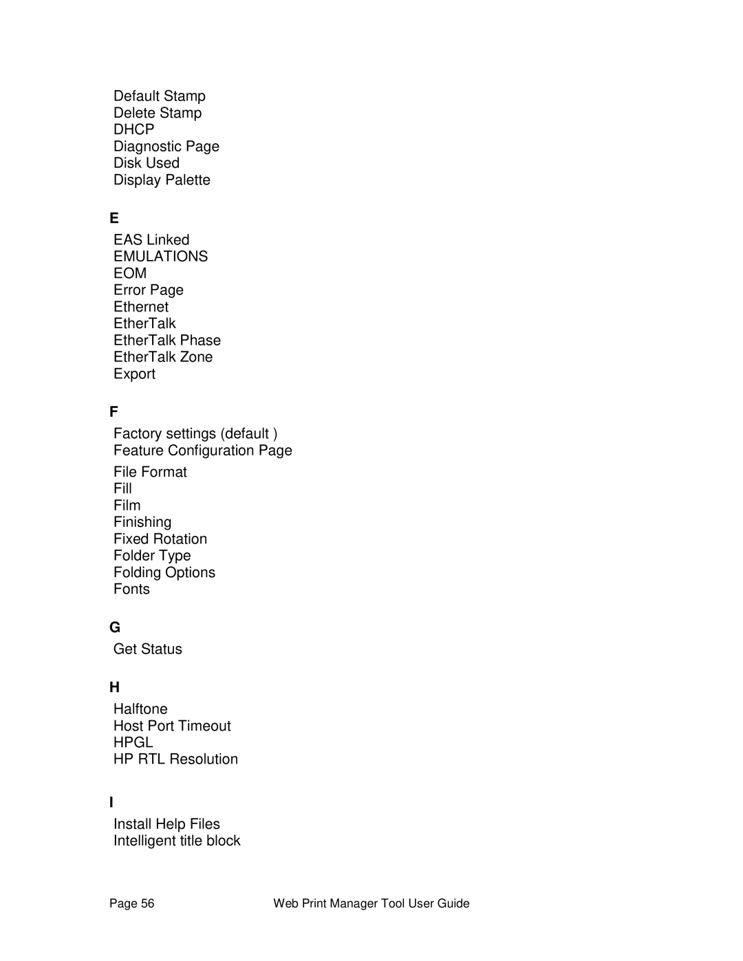 Xerox 701P39116 manual Dhcp, Emulations EOM, Hpgl 