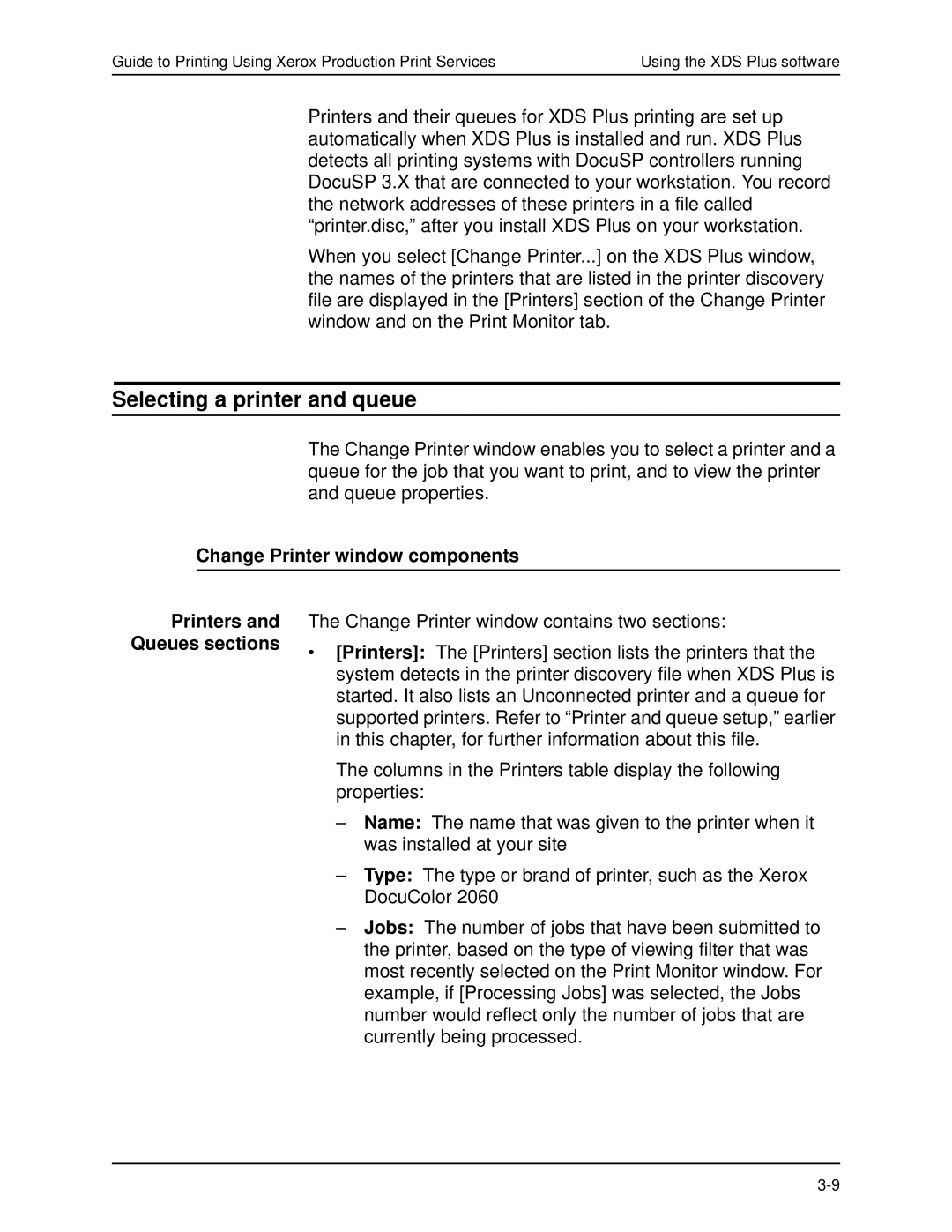 Xerox 701P40016 manual Selecting a printer and queue 