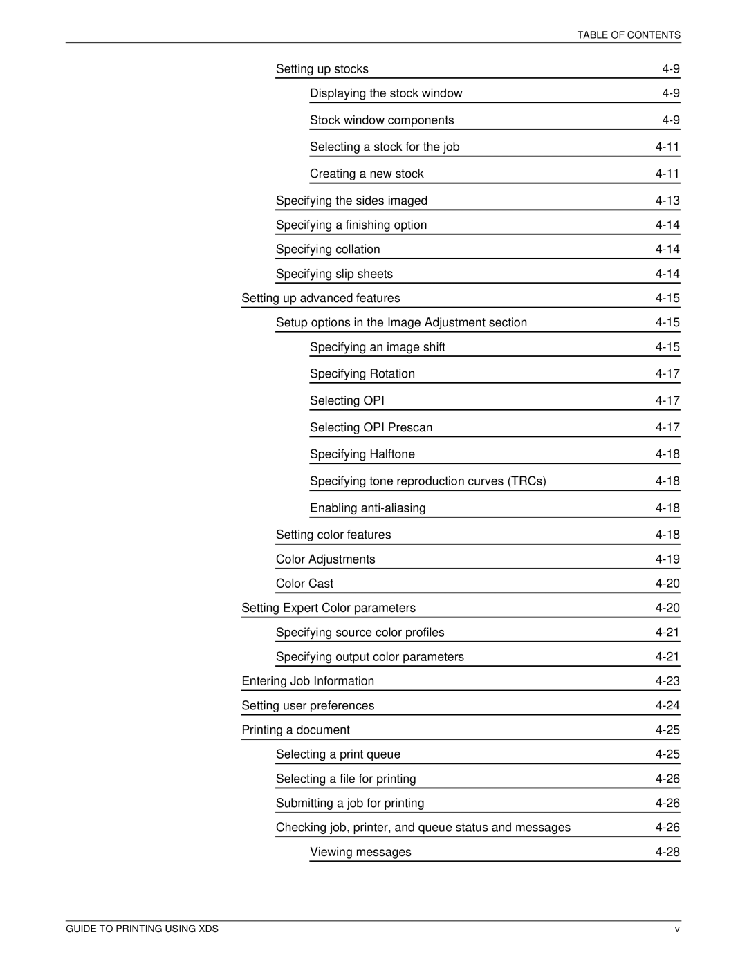 Xerox 701P40016 manual Table of Contents 