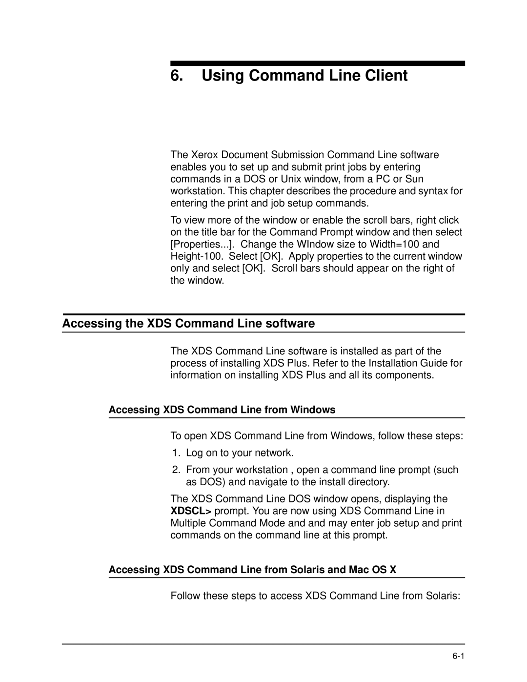 Xerox 701P40016 manual Accessing the XDS Command Line software, Accessing XDS Command Line from Windows 