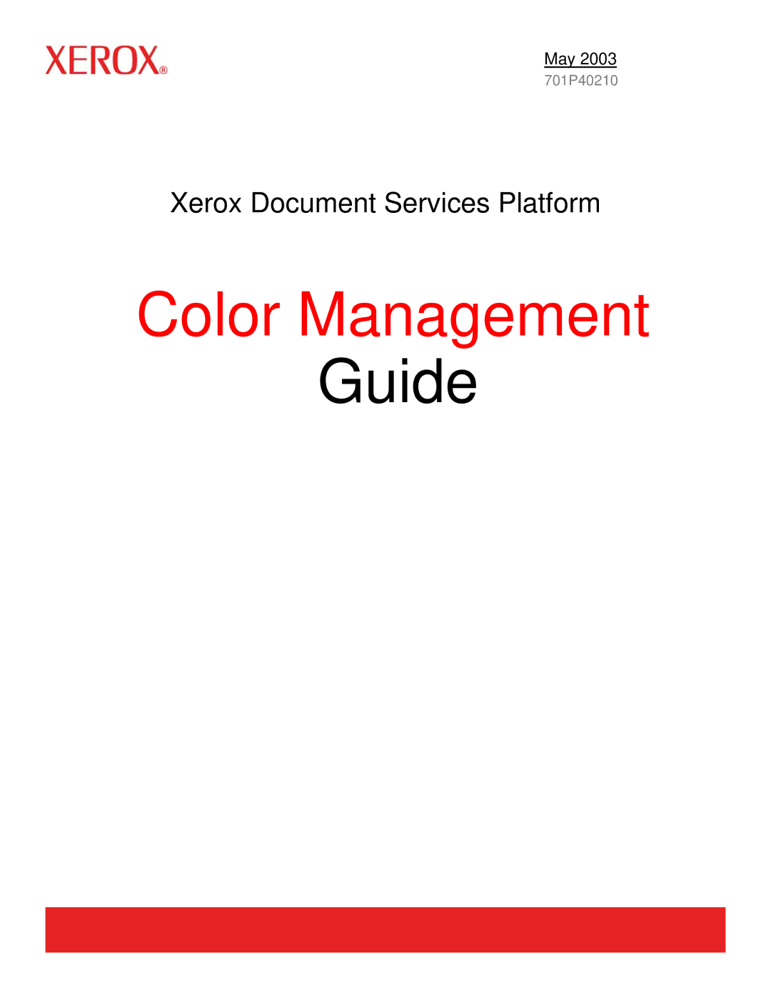 Xerox 701P40210 manual Color Management 