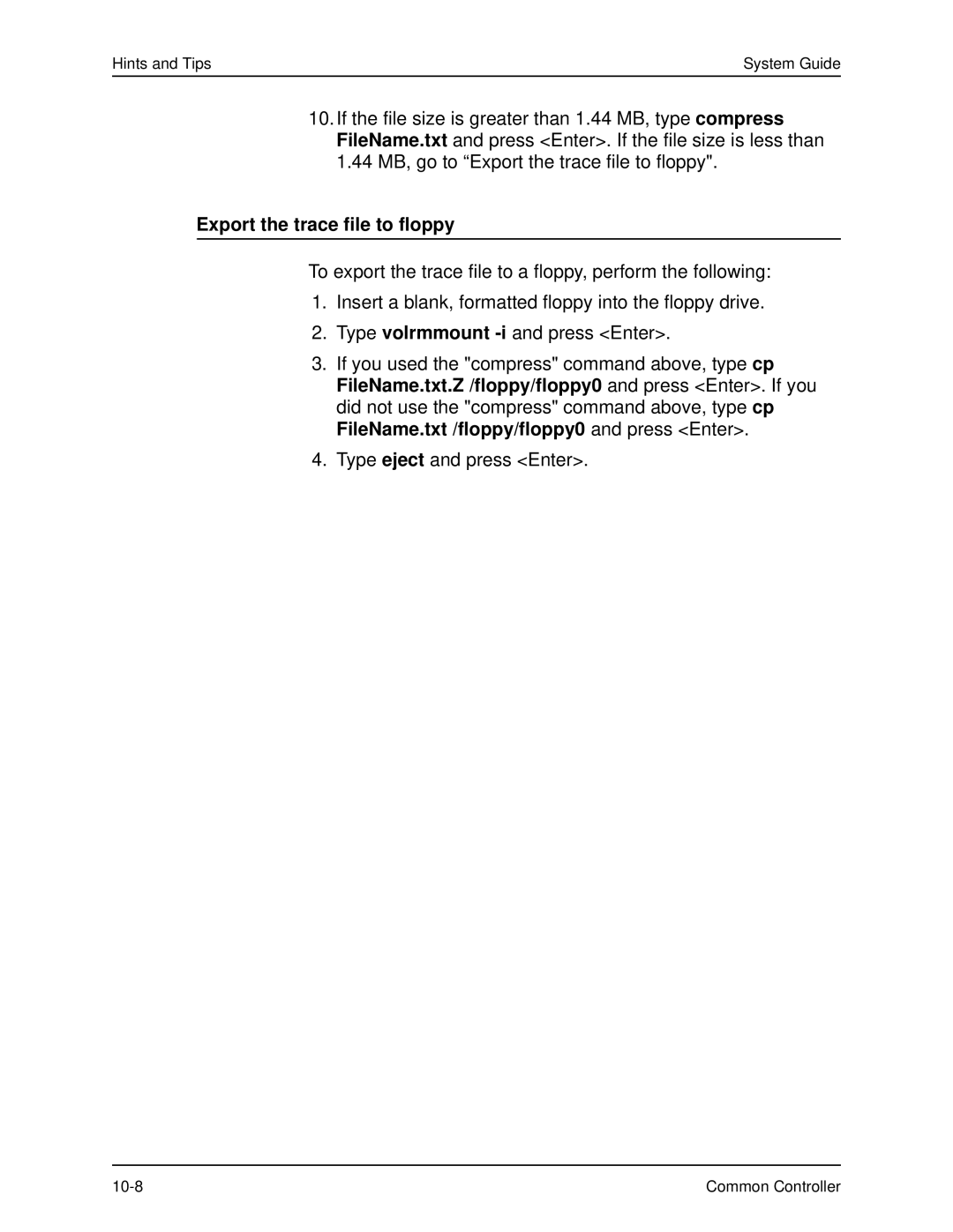 Xerox 701P40211 manual Export the trace file to floppy 