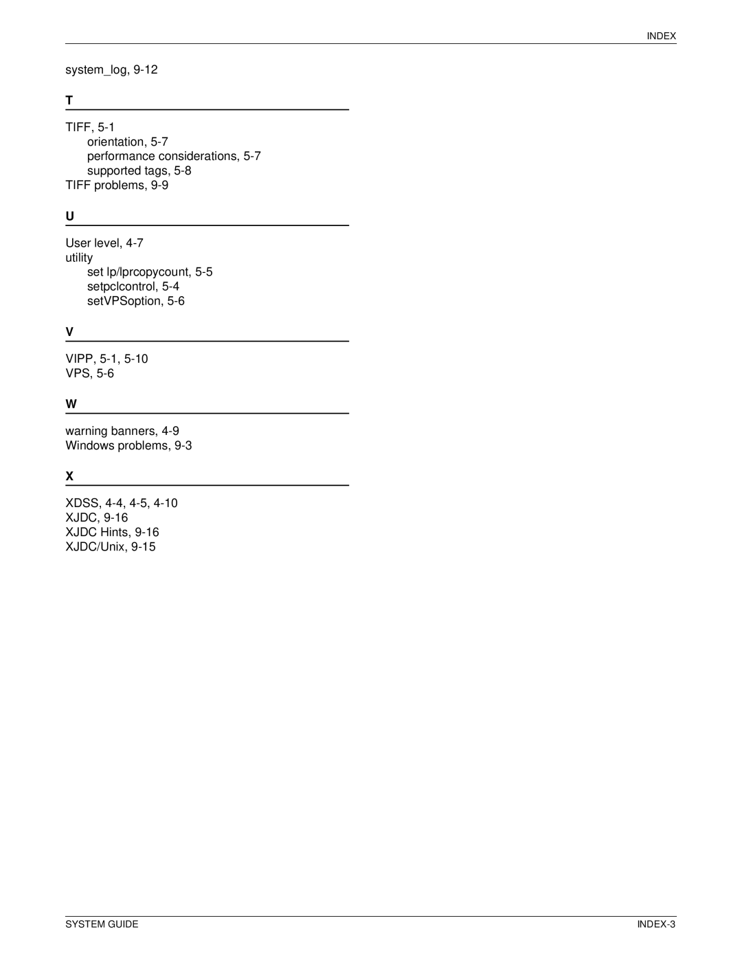 Xerox 701P40211 manual System Guide INDEX-3 