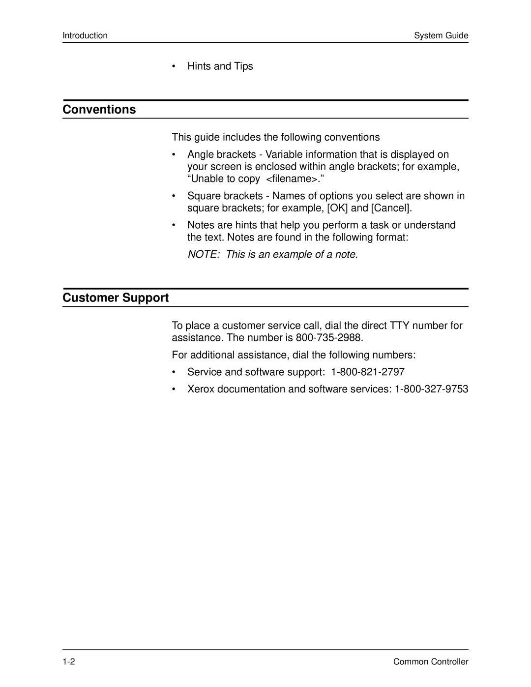 Xerox 701P40211 manual Conventions, Customer Support 