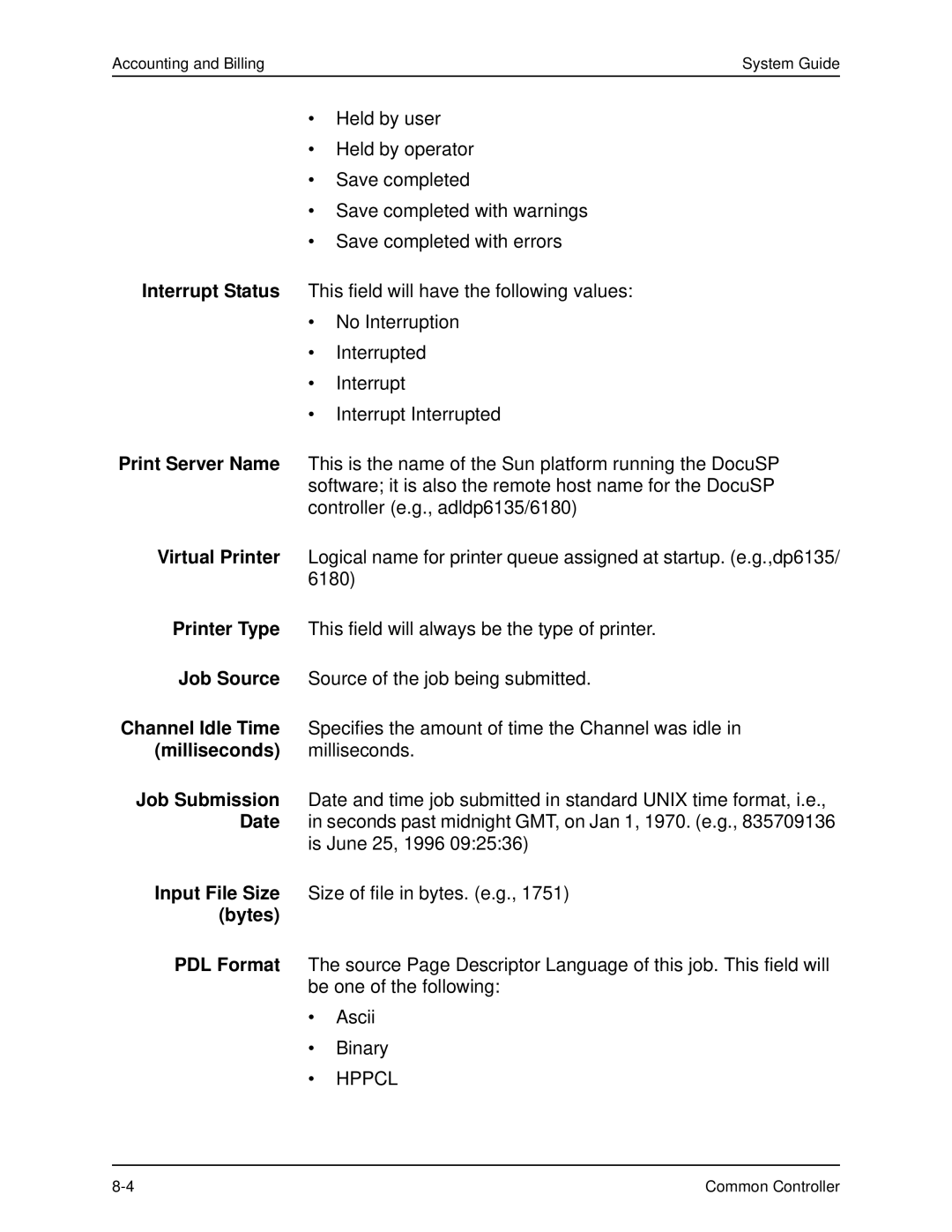 Xerox 701P40211 manual Bytes 