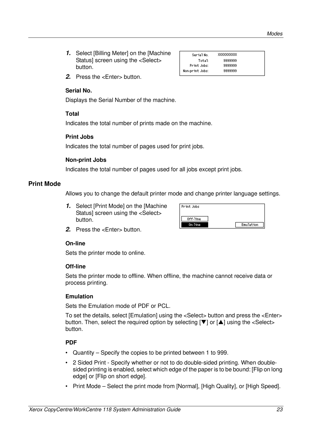 Xerox 701P42722_EN manual Print Mode 