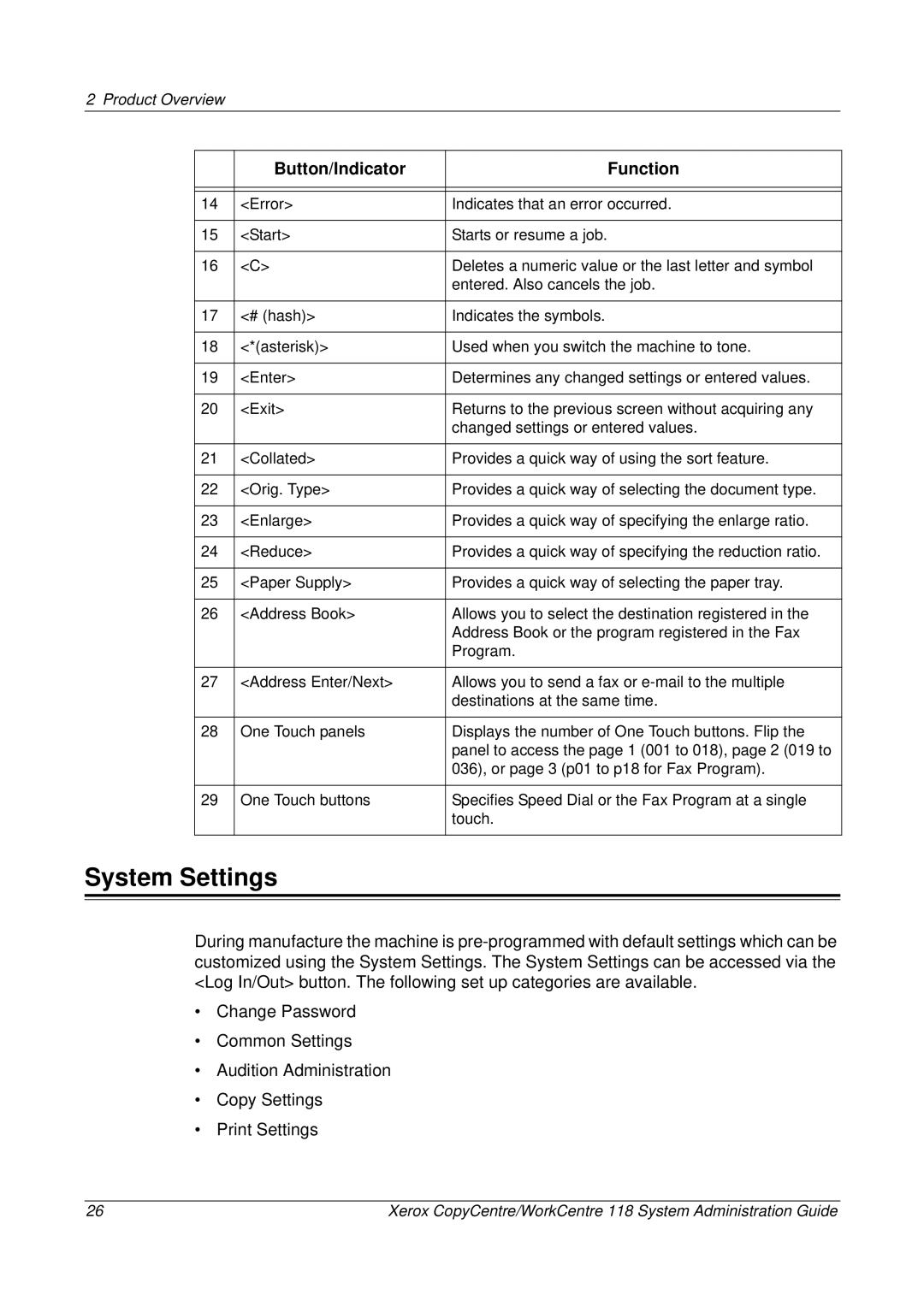 Xerox 701P42722_EN manual System Settings 