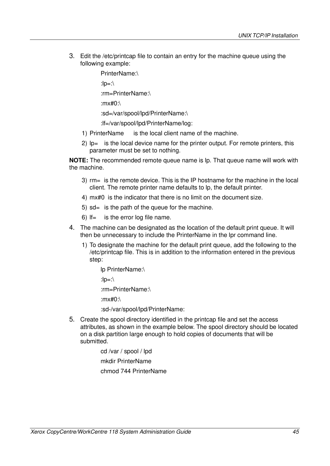 Xerox 701P42722_EN manual Unix TCP/IP Installation 