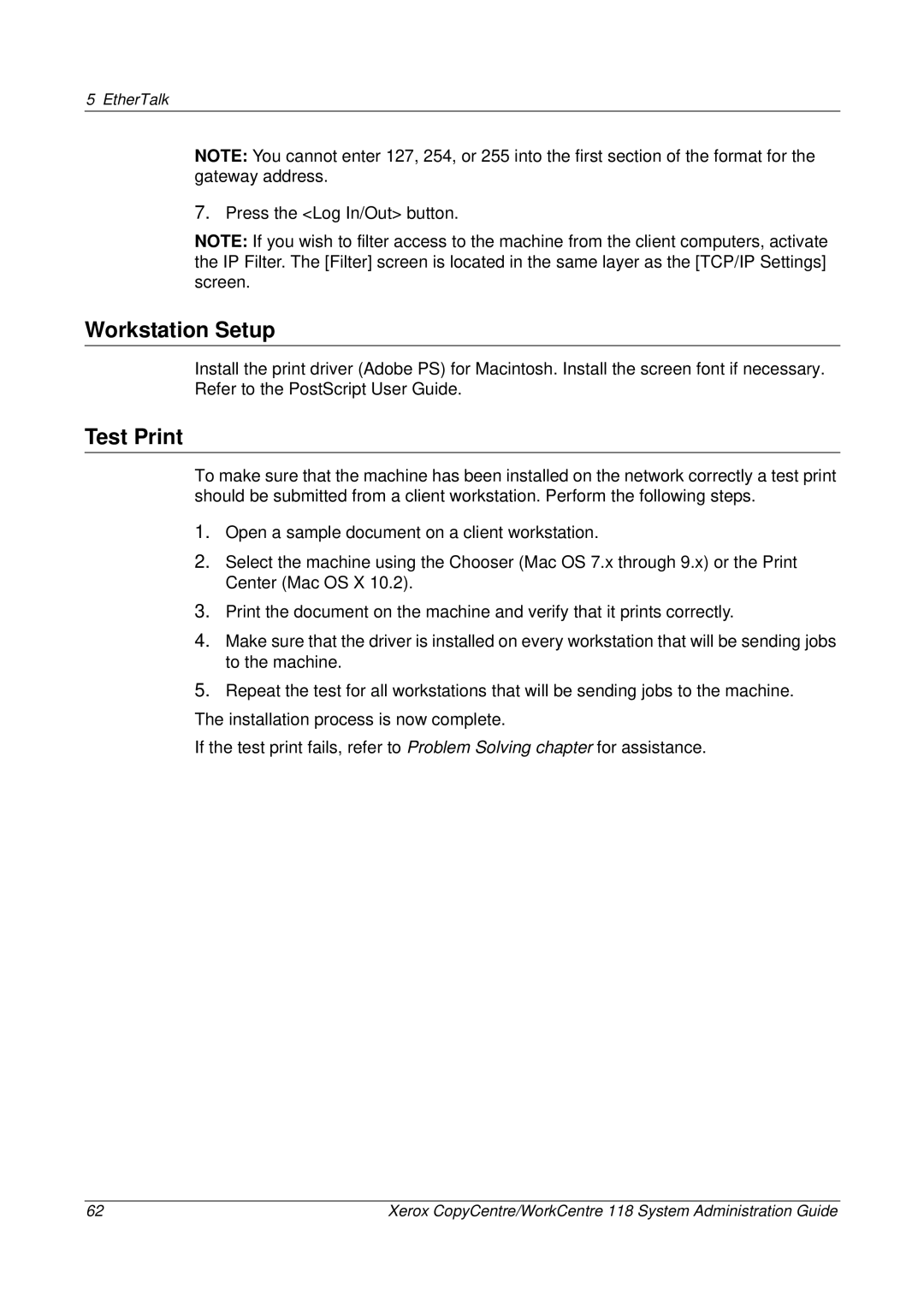 Xerox 701P42722_EN manual Workstation Setup 