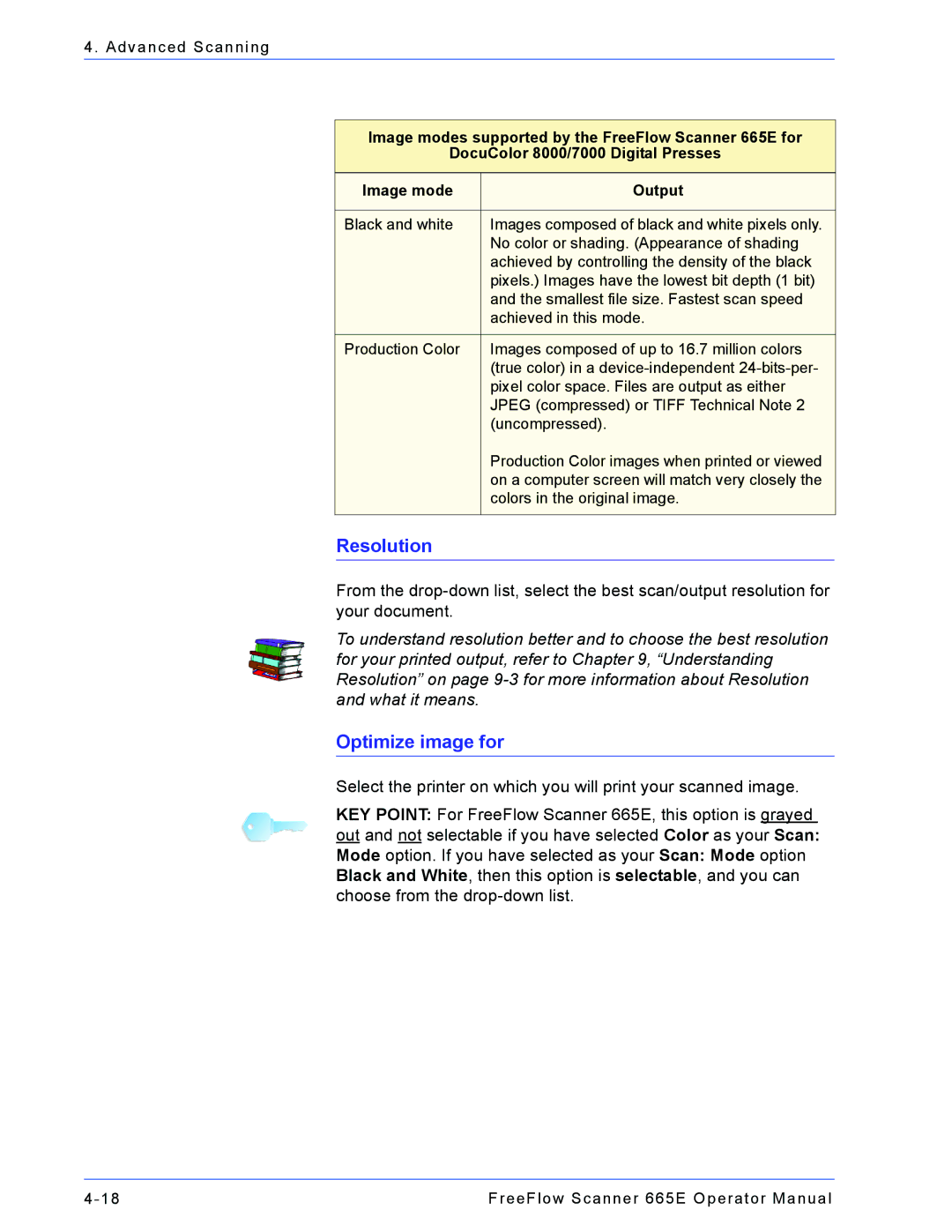 Xerox 701P44148 manual Resolution, Optimize image for 