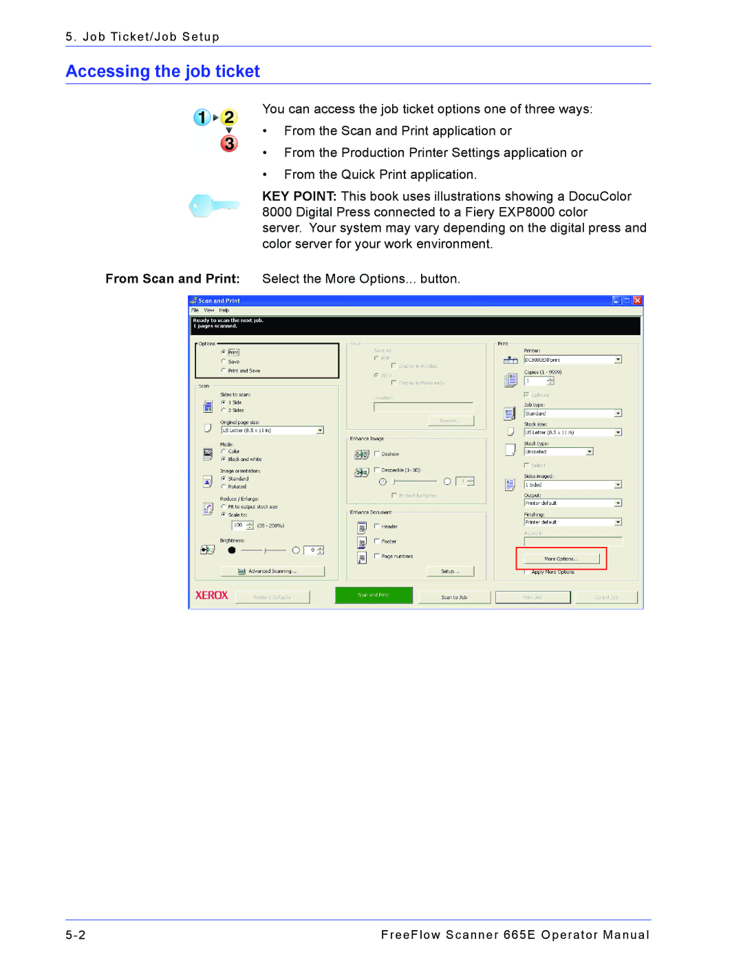 Xerox 701P44148 manual Accessing the job ticket 