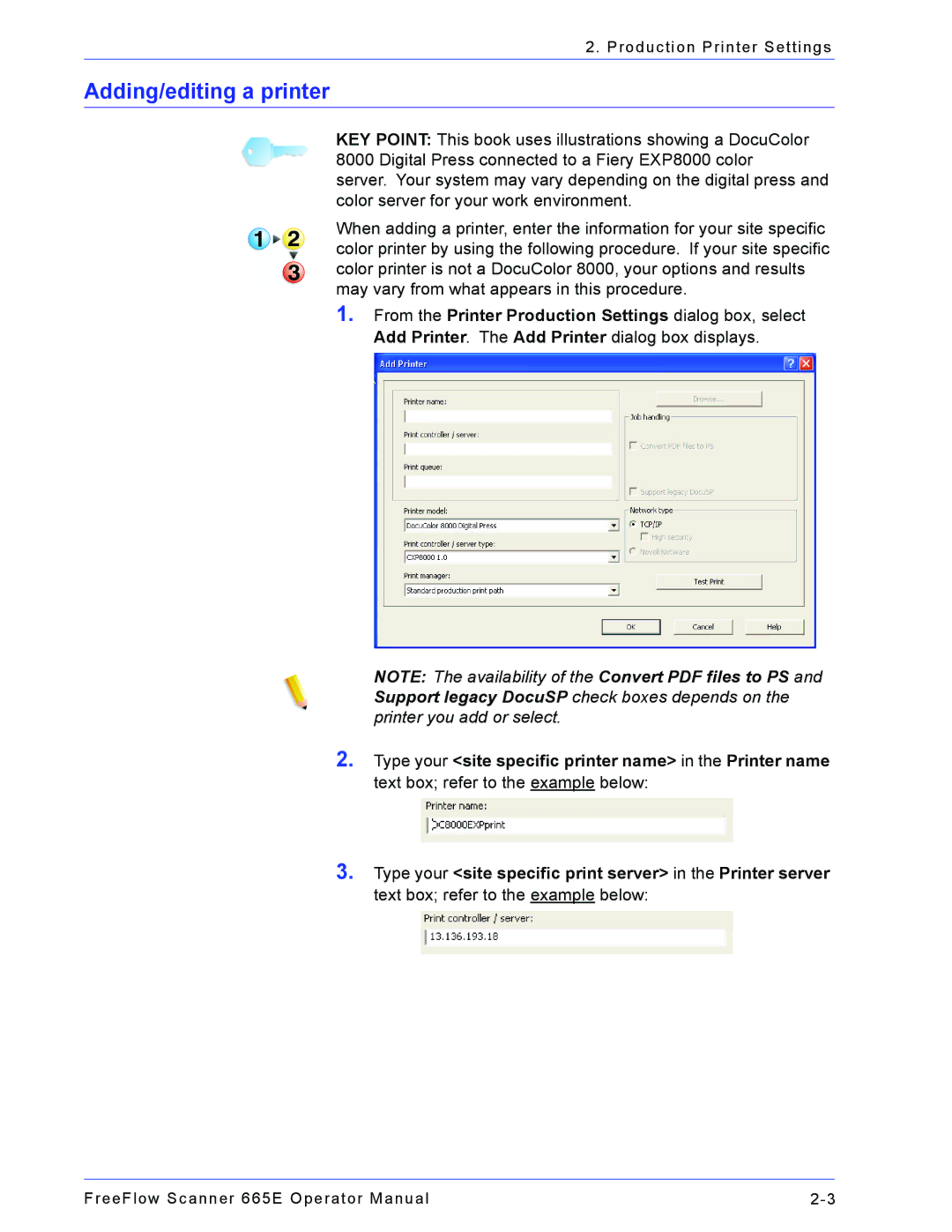 Xerox 701P44148 manual Adding/editing a printer 