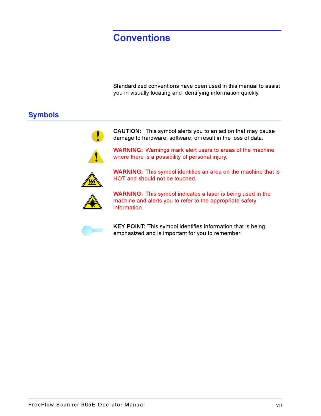 Xerox 701P44148 manual Conventions, Symbols 