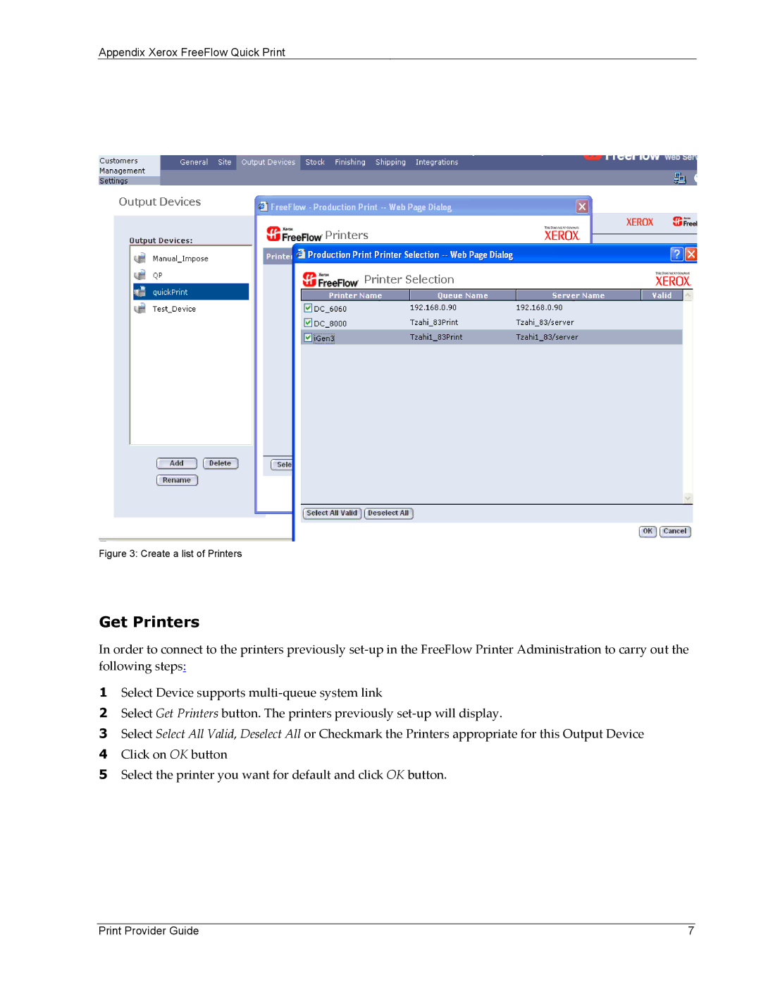 Xerox 701P45570 manual Get Printers 