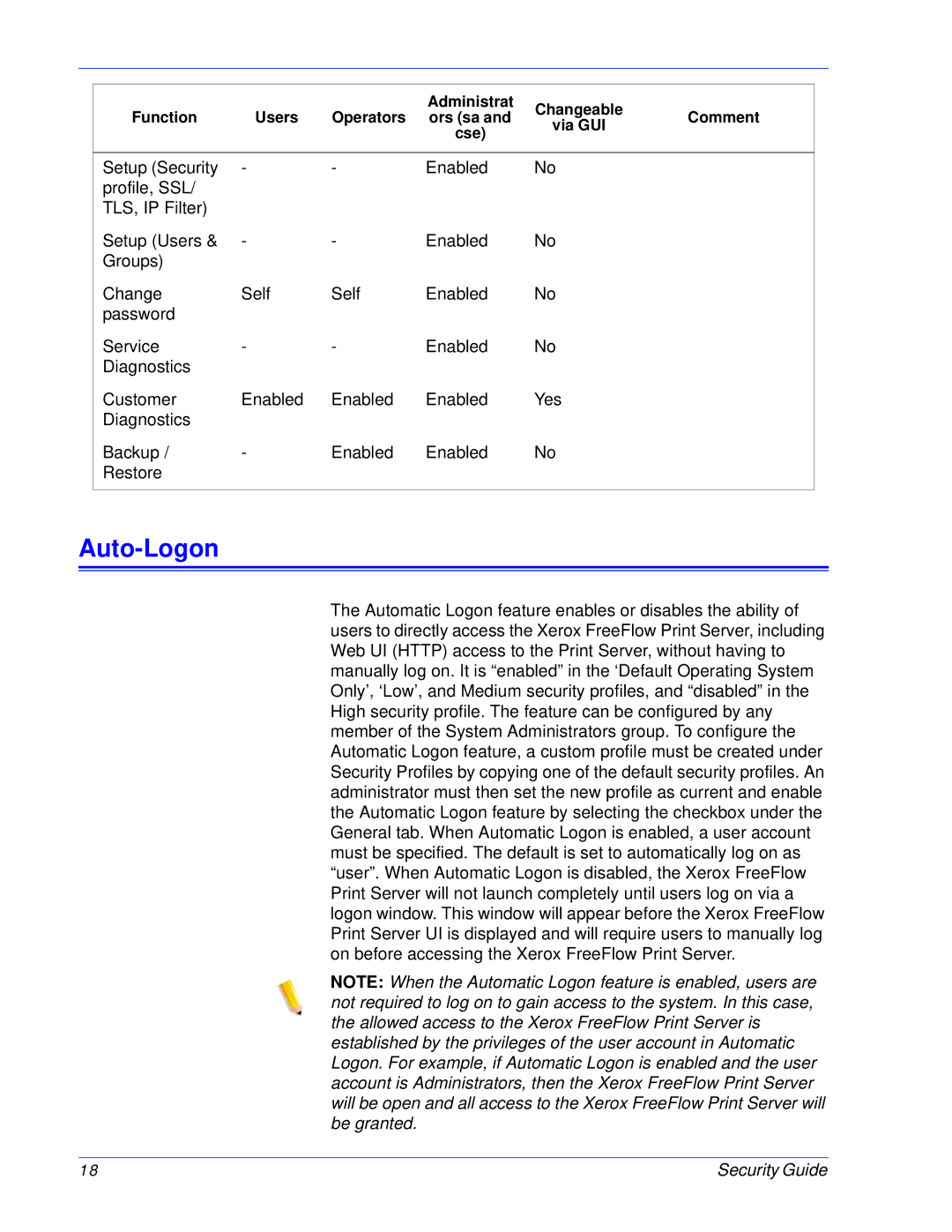 Xerox 701P46740 manual Auto-Logon 