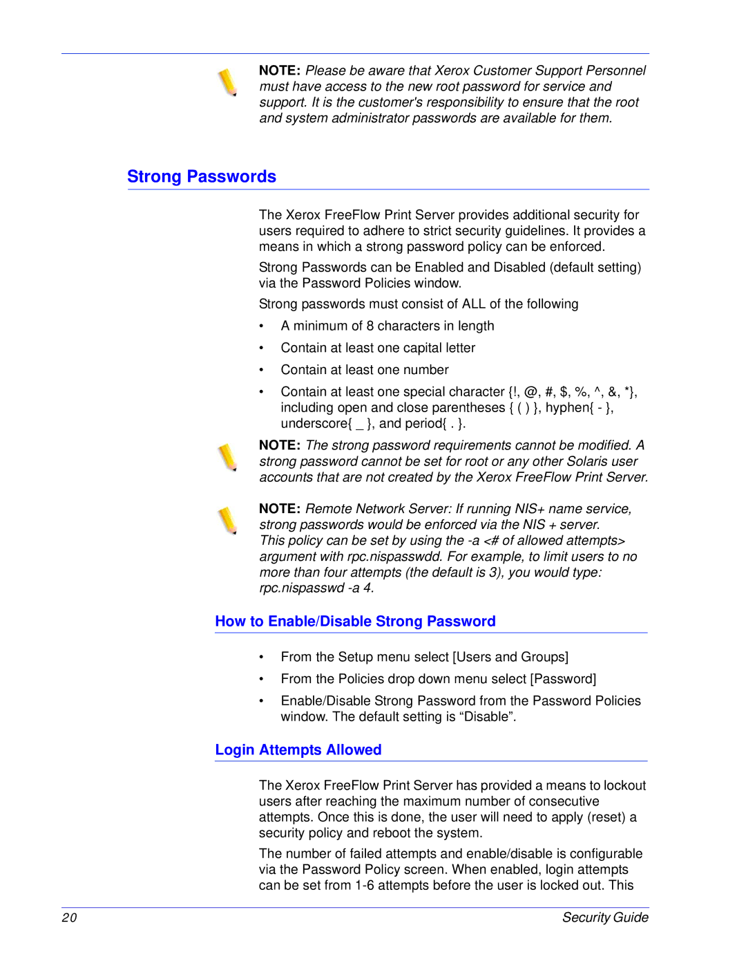 Xerox 701P46740 manual Strong Passwords, How to Enable/Disable Strong Password 