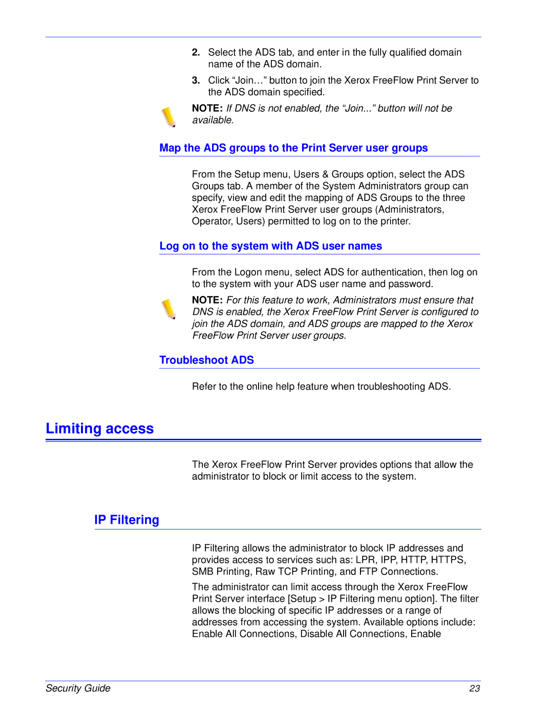 Xerox 701P46740 manual Limiting access, IP Filtering 