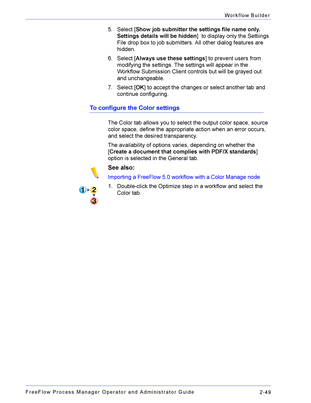 Xerox 701P47169 manual To configure the Color settings 