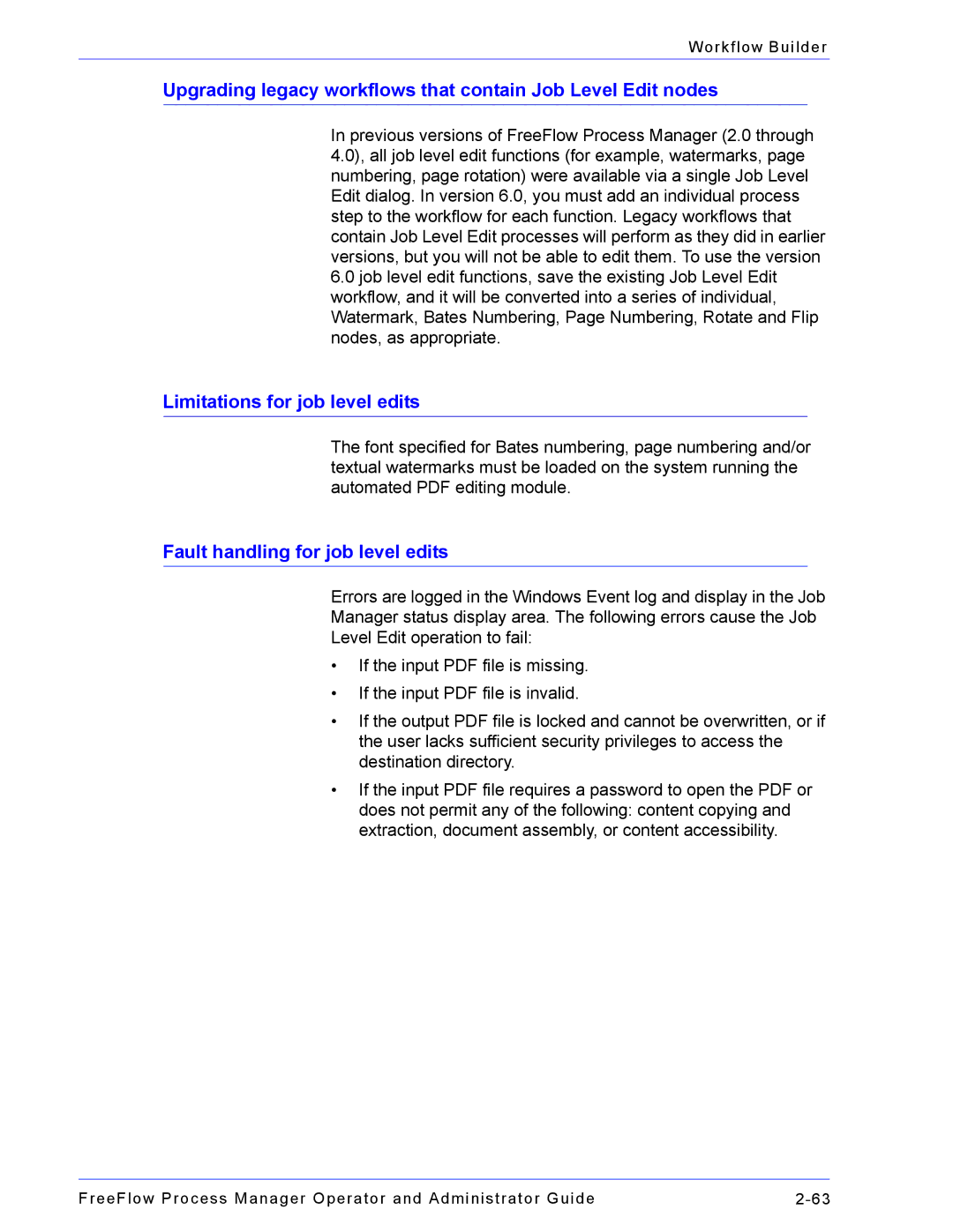 Xerox 701P47169 manual Upgrading legacy workflows that contain Job Level Edit nodes 