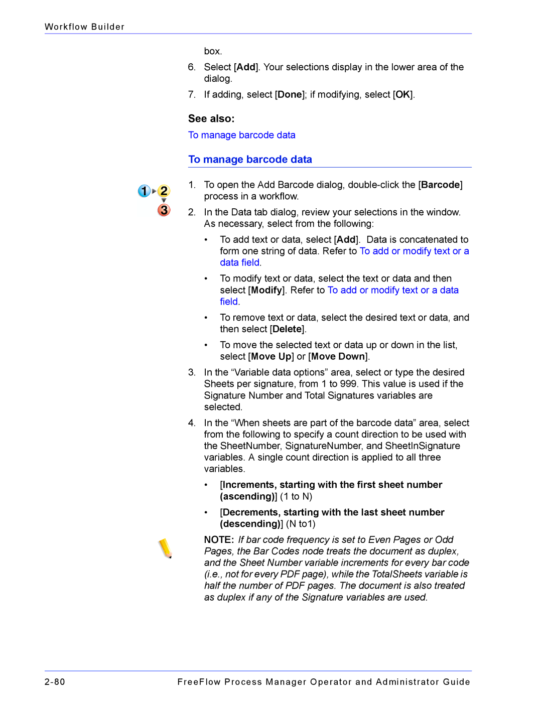 Xerox 701P47169 manual To manage barcode data 