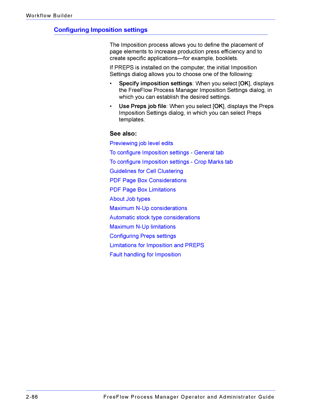 Xerox 701P47169 manual Configuring Imposition settings 