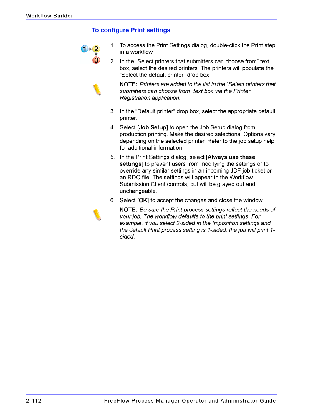 Xerox 701P47169 manual To configure Print settings 