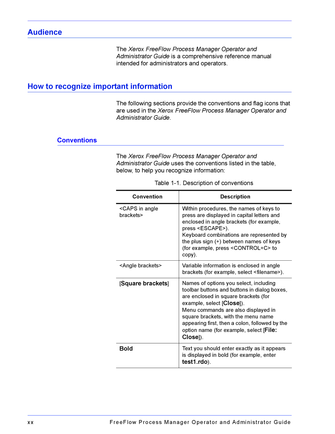 Xerox 701P47169 manual Audience, How to recognize important information, Conventions 