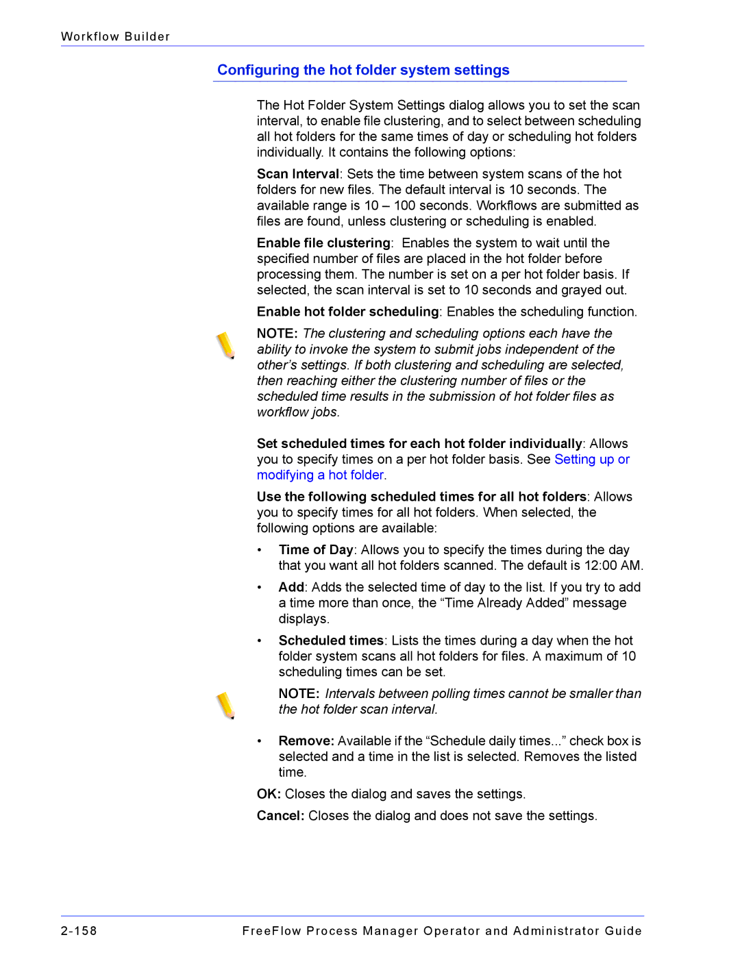 Xerox 701P47169 manual Configuring the hot folder system settings 