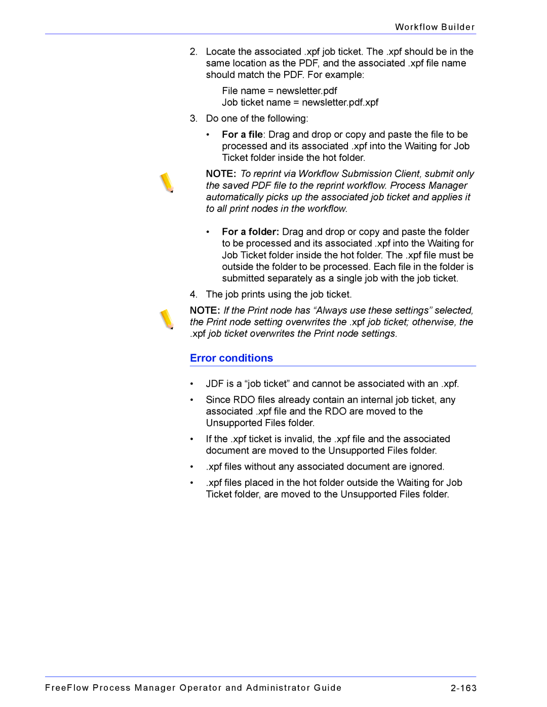 Xerox 701P47169 manual Error conditions 