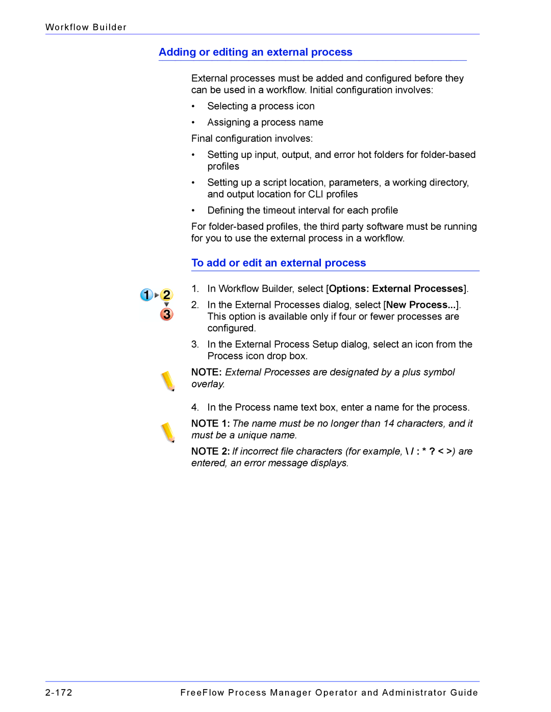 Xerox 701P47169 manual Adding or editing an external process, To add or edit an external process 