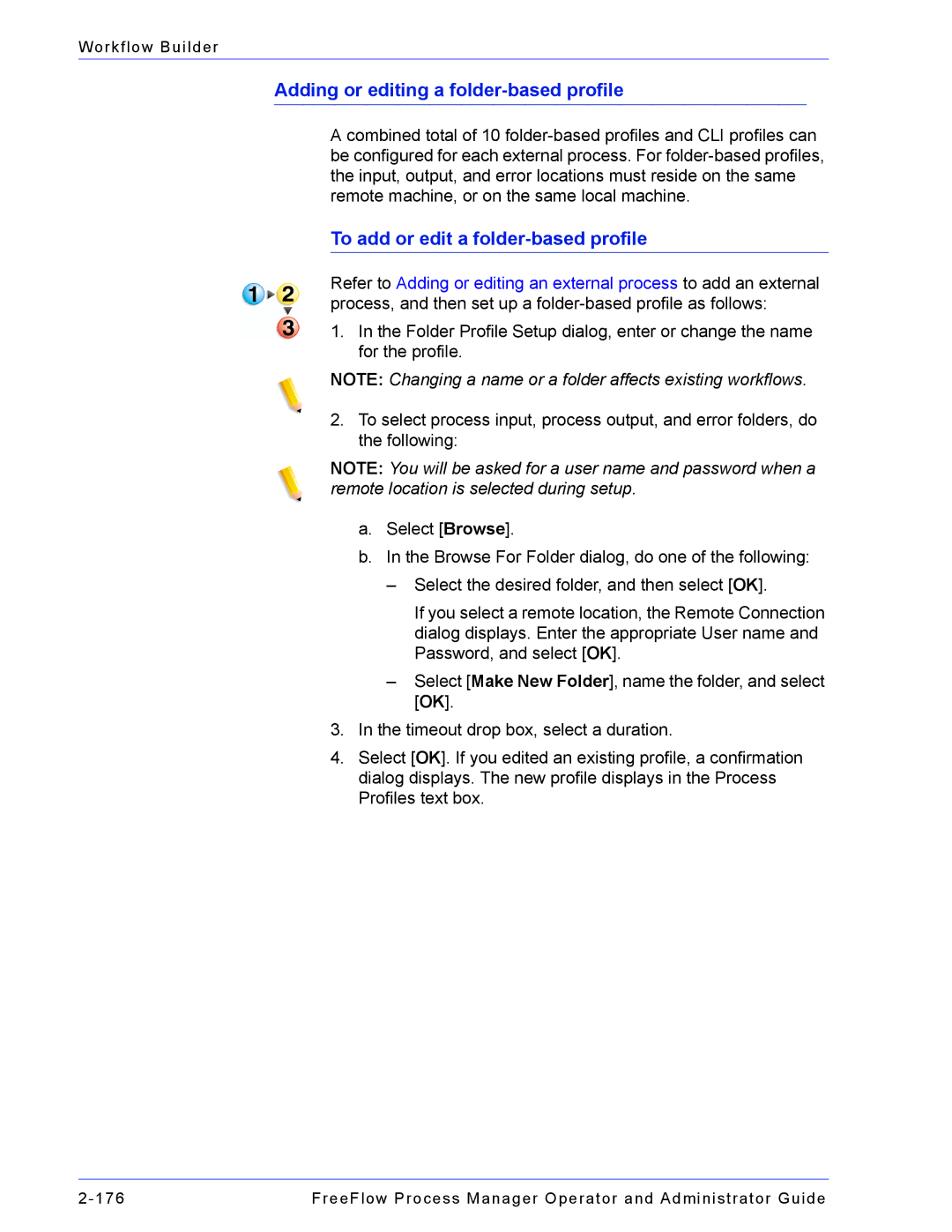 Xerox 701P47169 manual Adding or editing a folder-based profile, To add or edit a folder-based profile 