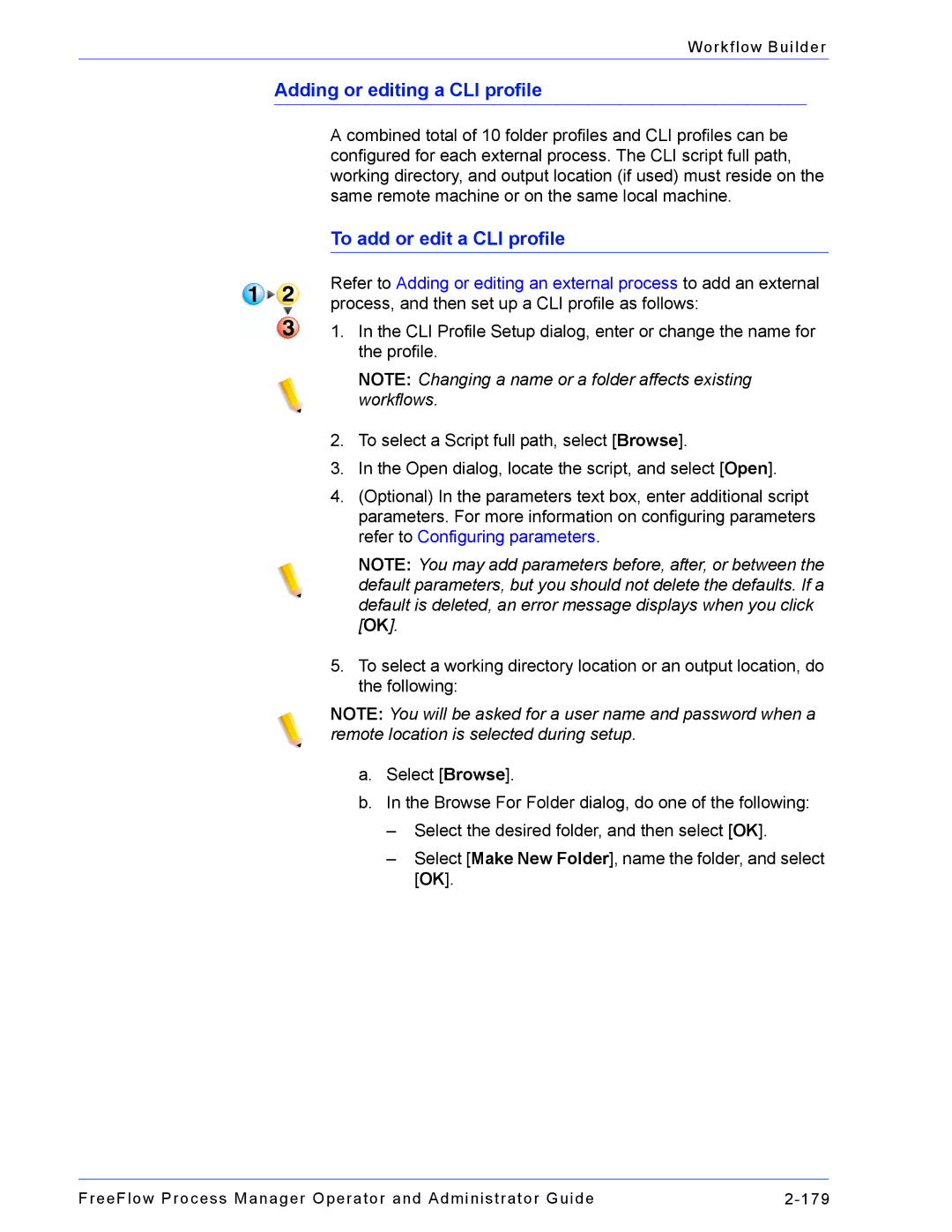 Xerox 701P47169 manual Adding or editing a CLI profile, To add or edit a CLI profile 