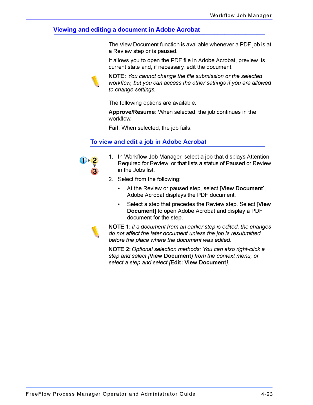 Xerox 701P47169 manual Viewing and editing a document in Adobe Acrobat, To view and edit a job in Adobe Acrobat 