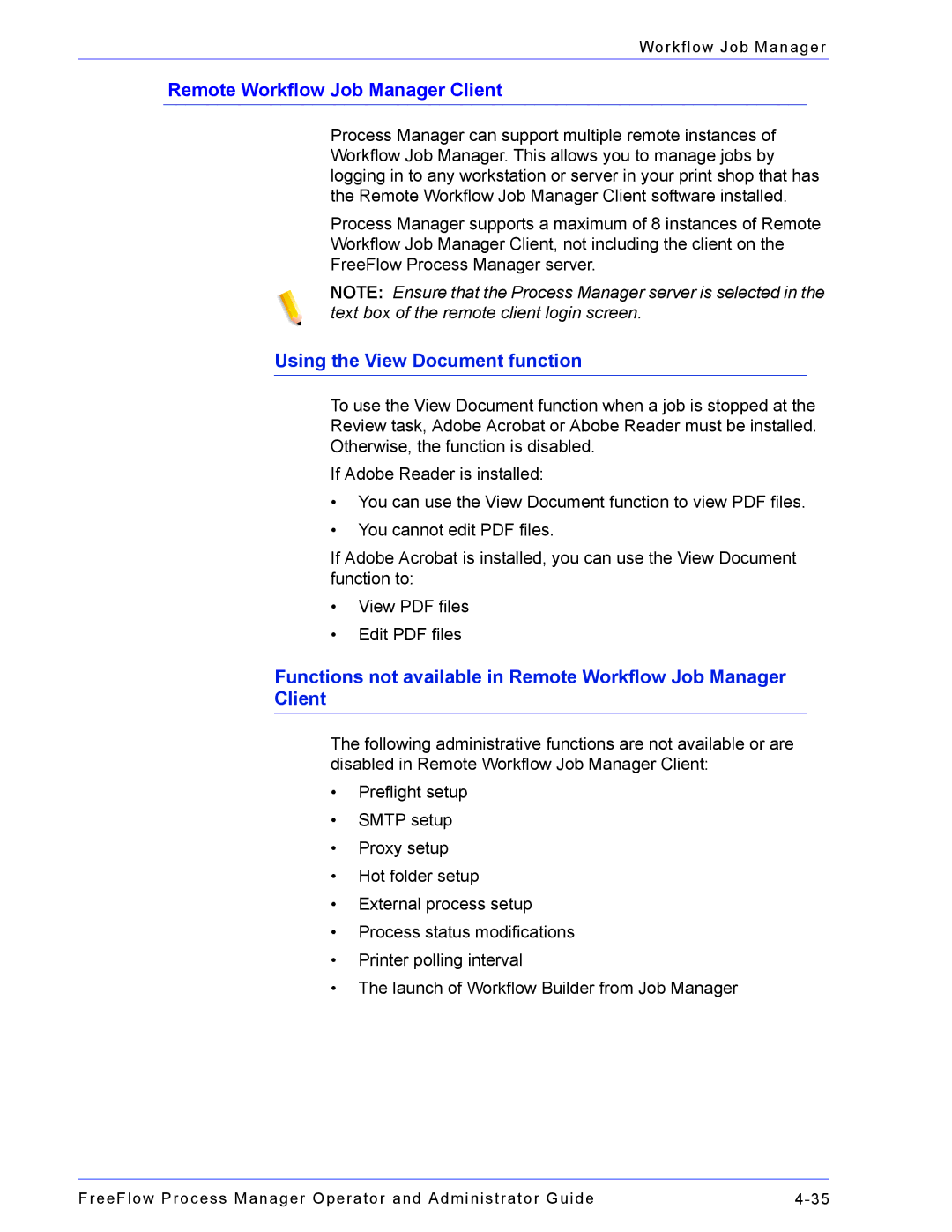 Xerox 701P47169 manual Remote Workflow Job Manager Client, Using the View Document function 