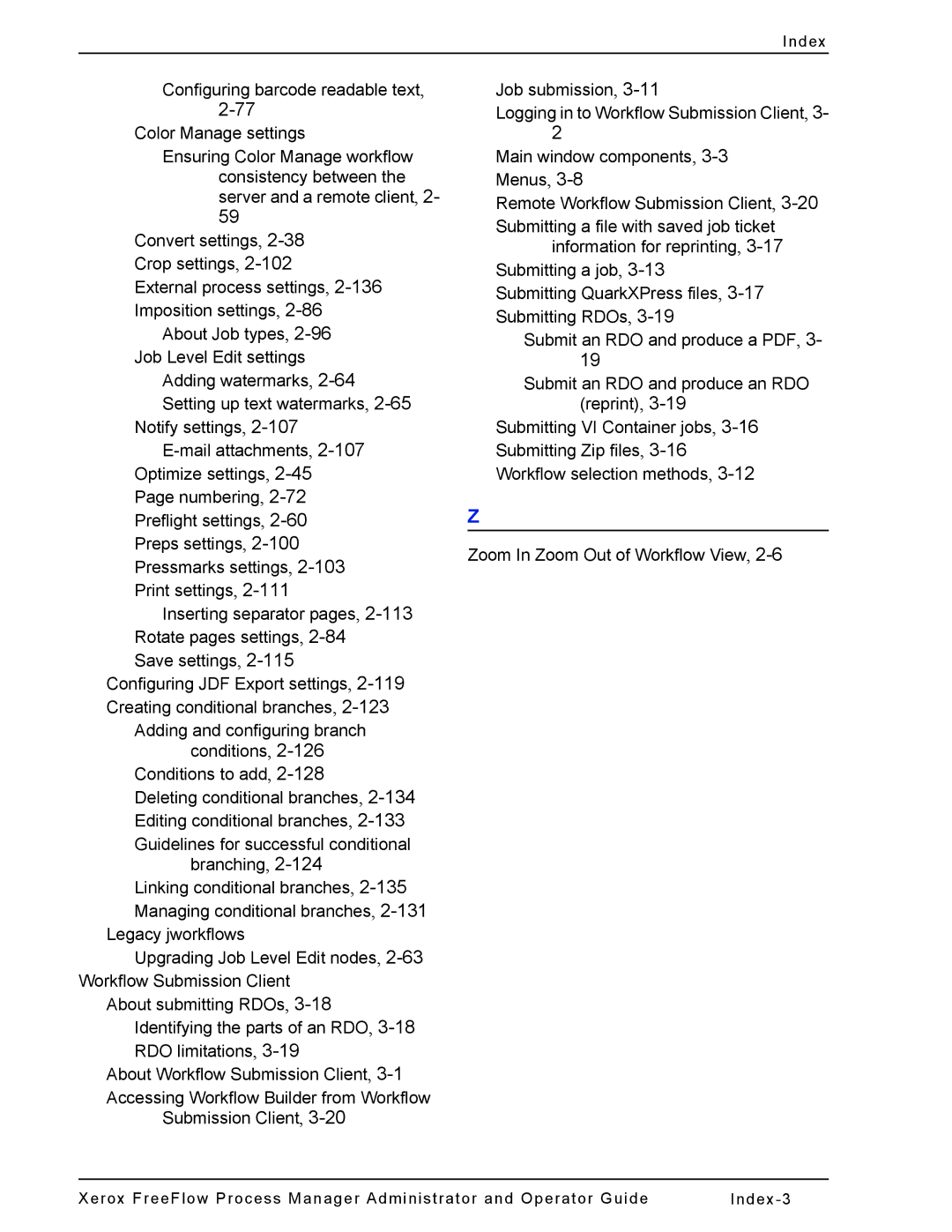 Xerox 701P47169 manual Index 