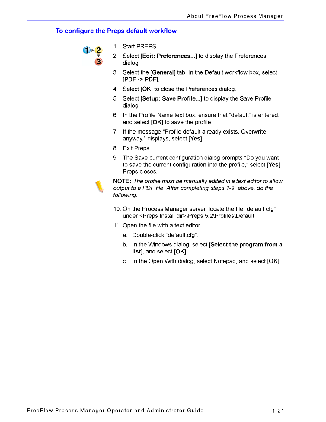 Xerox 701P47169 manual To configure the Preps default workflow 