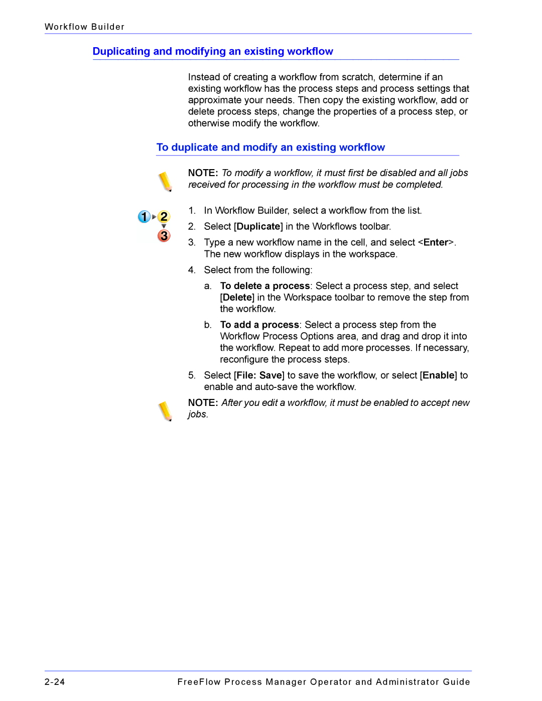 Xerox 701P47169 manual Duplicating and modifying an existing workflow, To duplicate and modify an existing workflow 