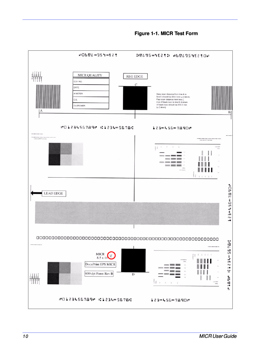 Xerox 701P47409 manual 1.MICR Test Form, MICR User Guide 